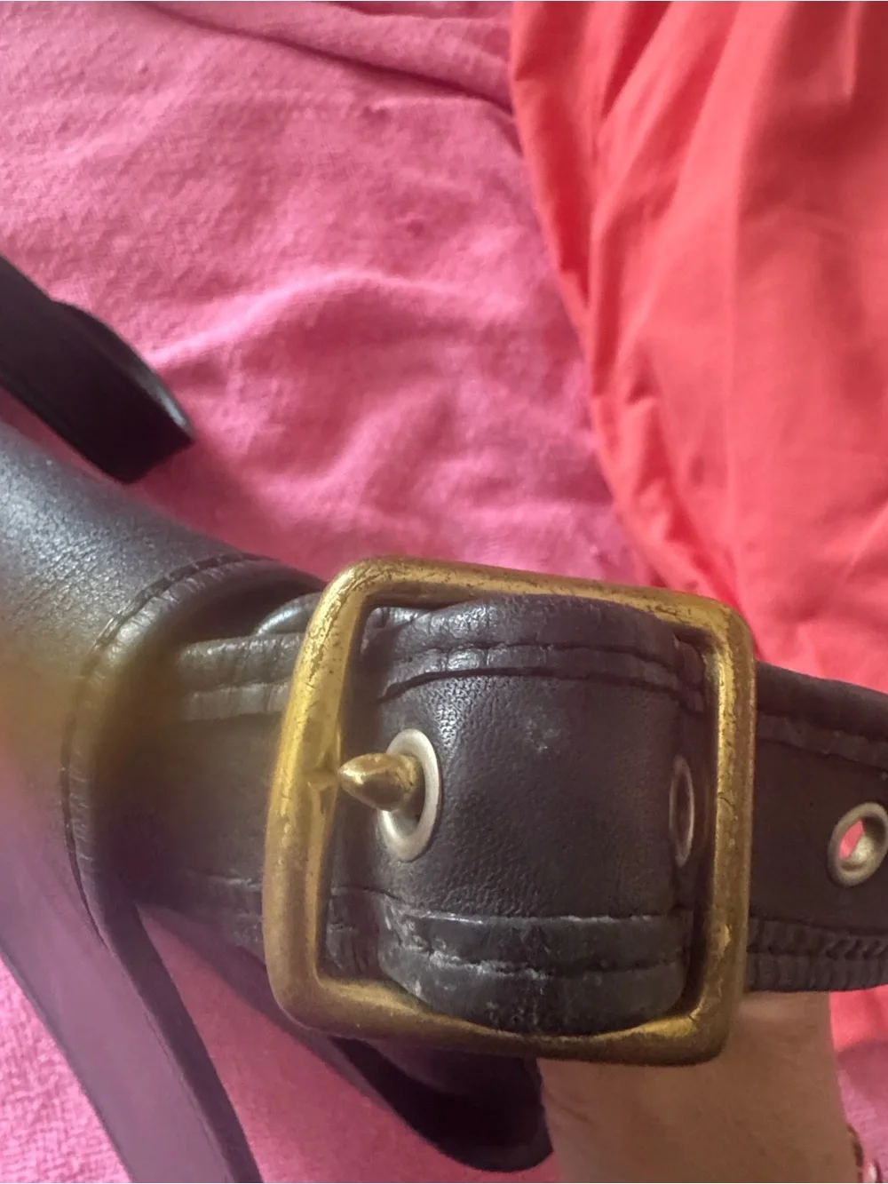 Black Leather Messenger Bag - Brand Coach